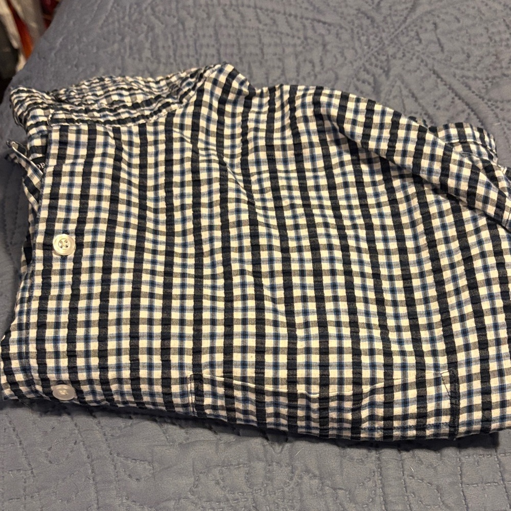 Harbor Bay Blue and White Plaid Shirt
